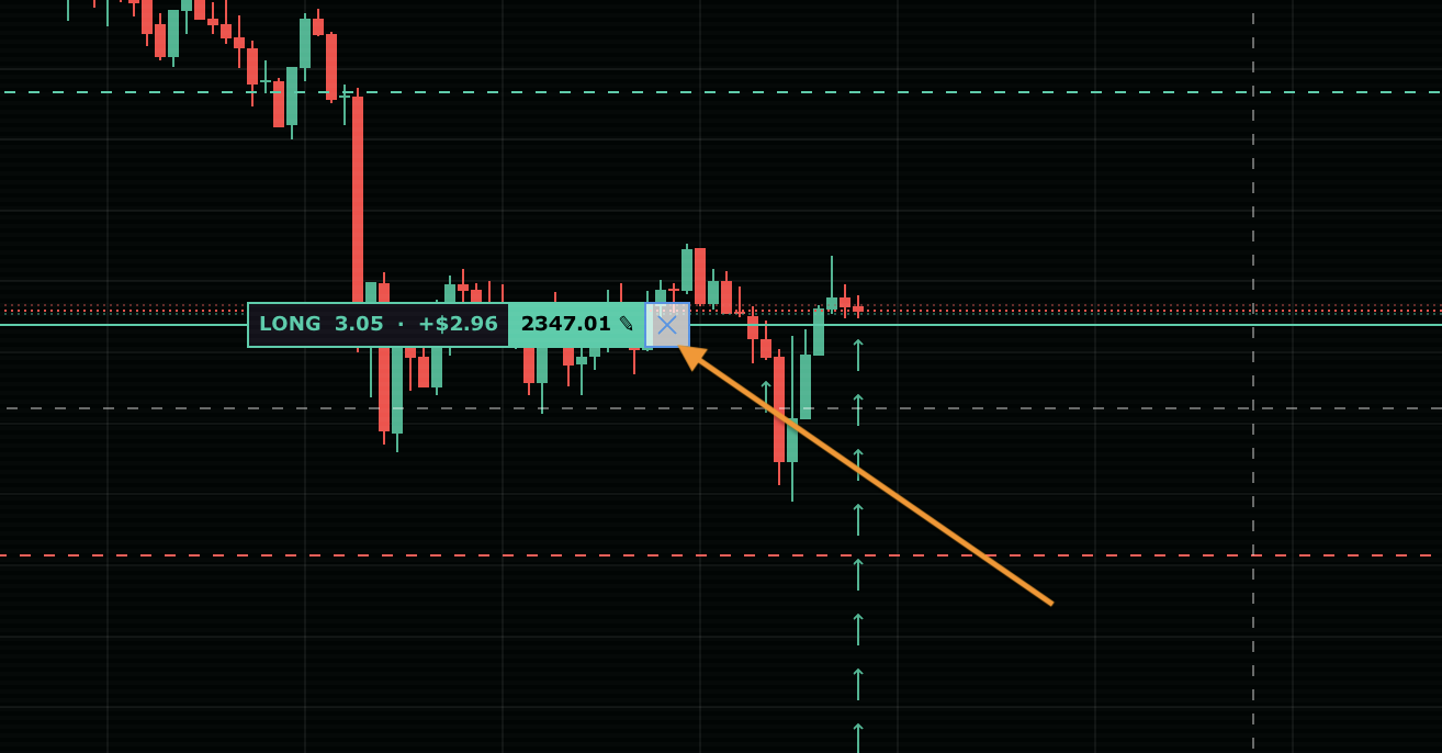Bottom trading panel with Open Orders